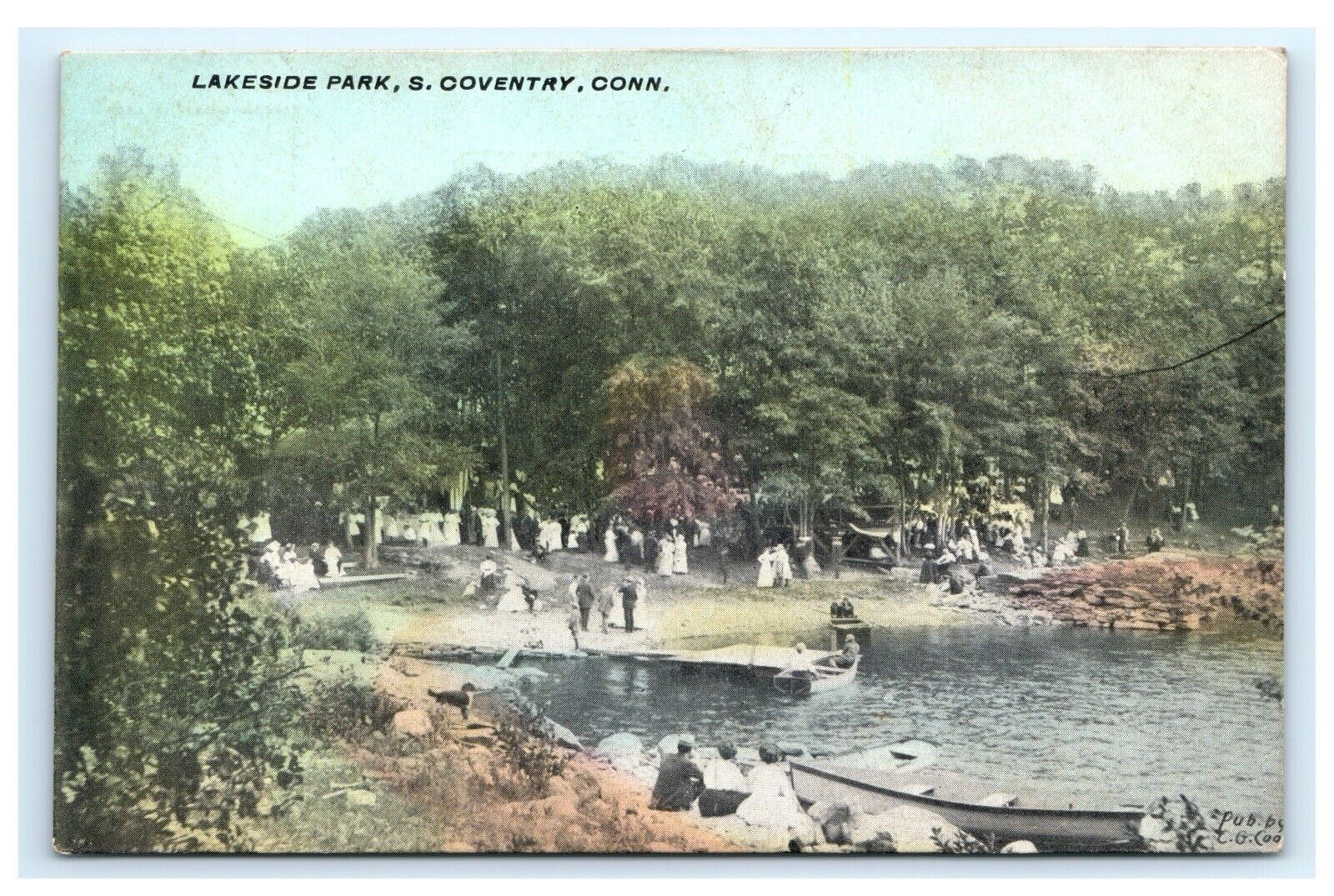 Lakeside Park South S. Coventry CT Connecticut Postcard Swimming Beach G5