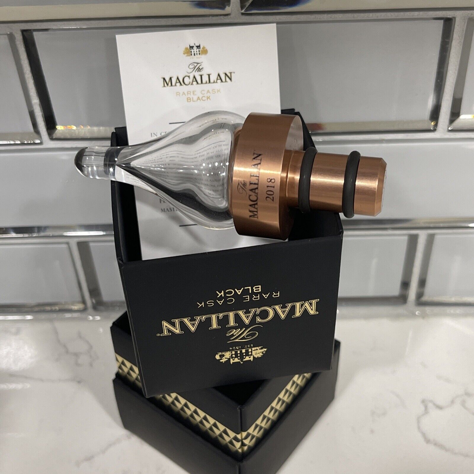Macallan Rare Cask Black Bottle Stopper 2018 Whiskey Scotch Rare Copper Edition
