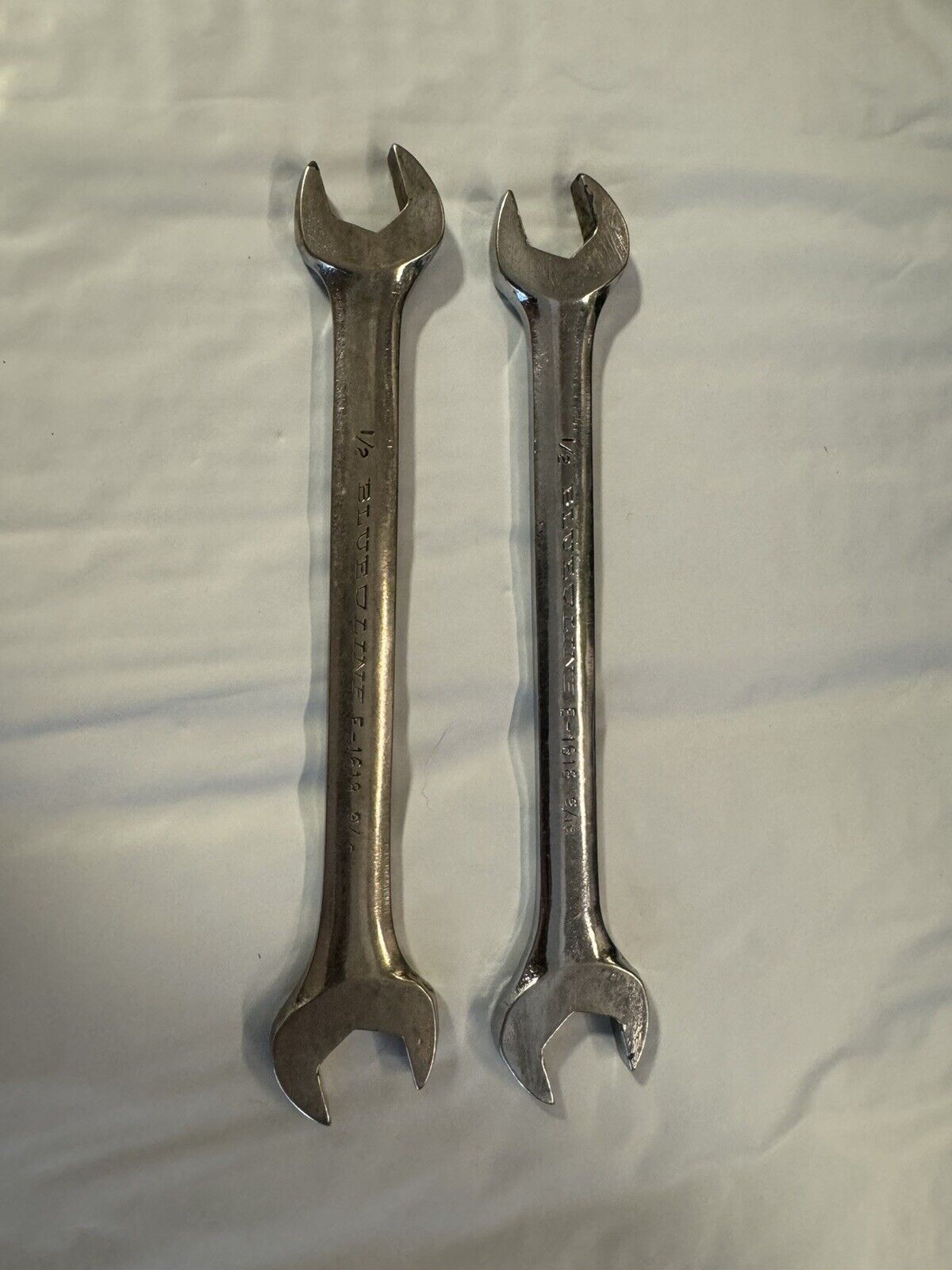 2x HP Blue Line Combination Wrench Open 1/2 9/16 Vintage E-1618 F-1618