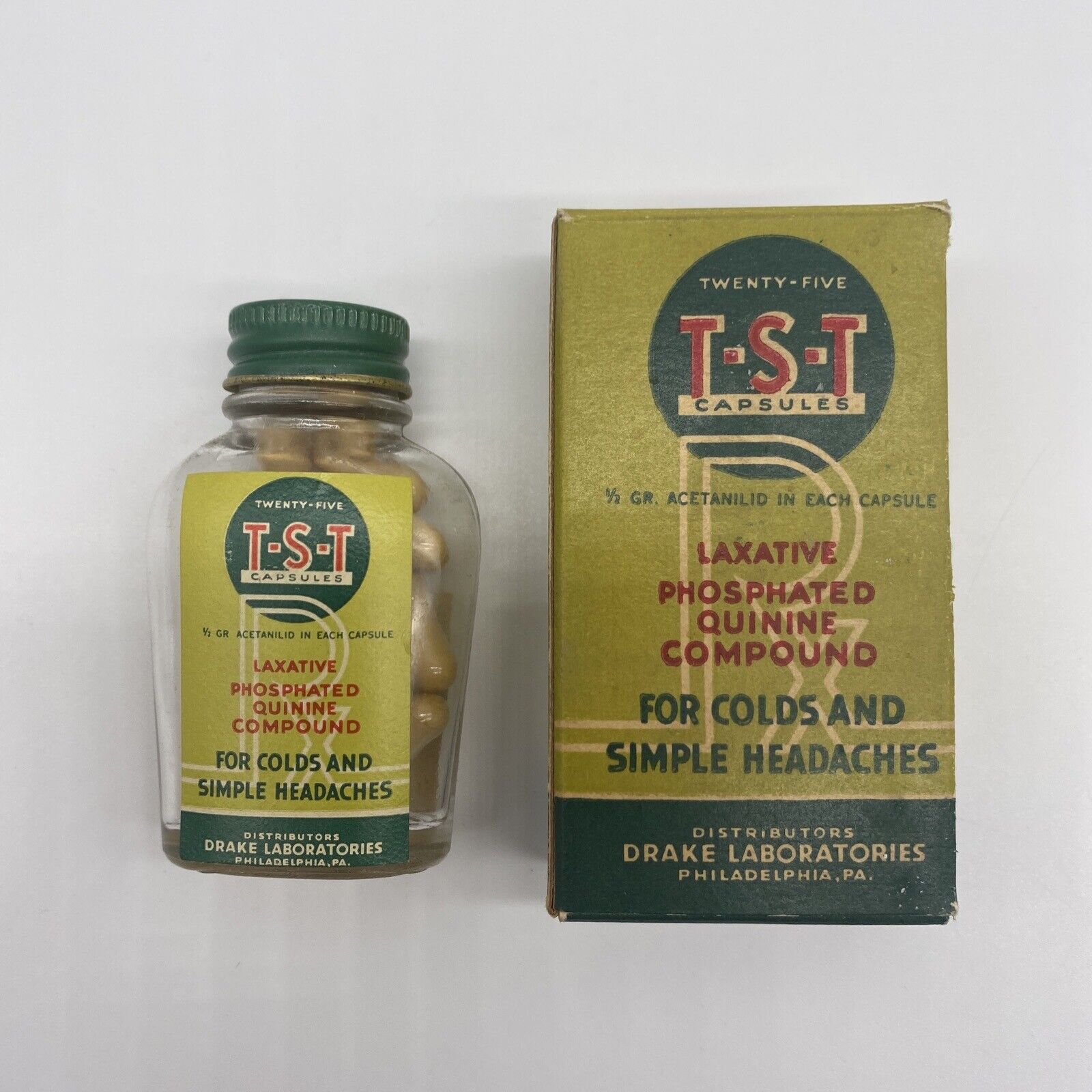 Vintage TST Laxative Capsules New Old Stock With Original Box