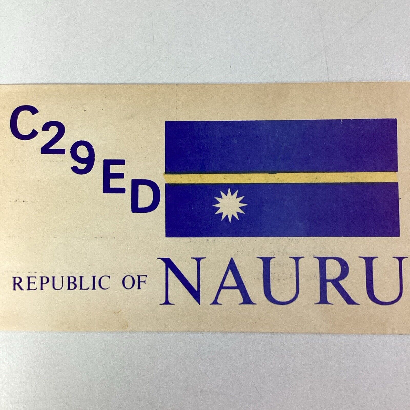 Nauru QSL Radio Card 1972 Ken Central Pacific
