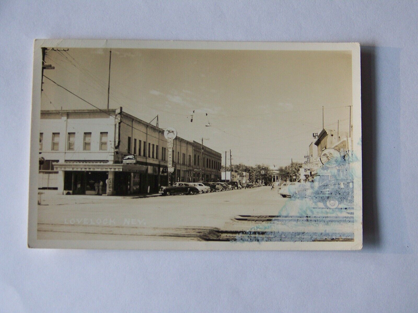 Lovelock Nevada NV RPPC Real Photo Downtown Big Meadow Club Other Businesses
