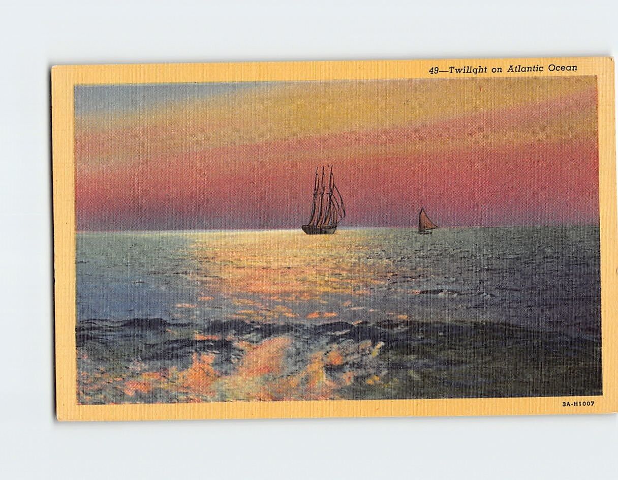 Postcard Twilight on Atlantic Ocean