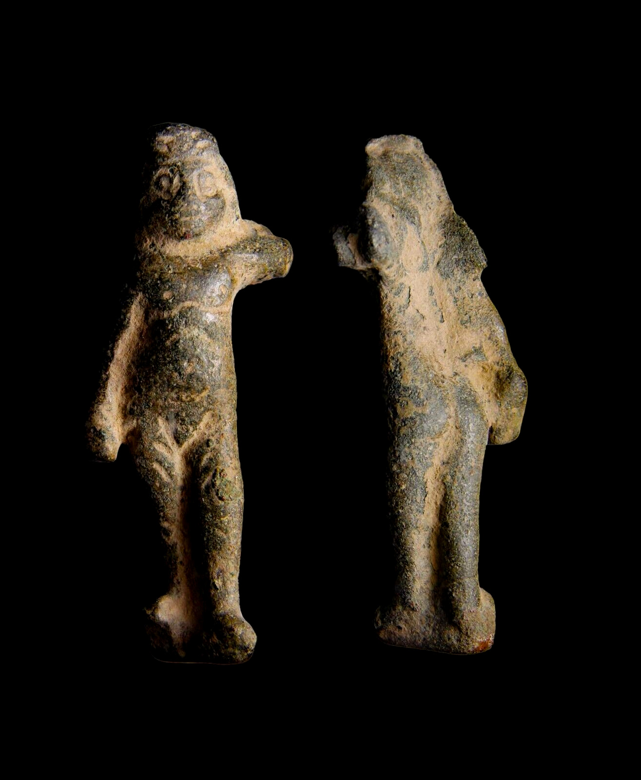 VERY RARE 2800 BC. A bronze figurine of a standing male deity Ancient Artifact