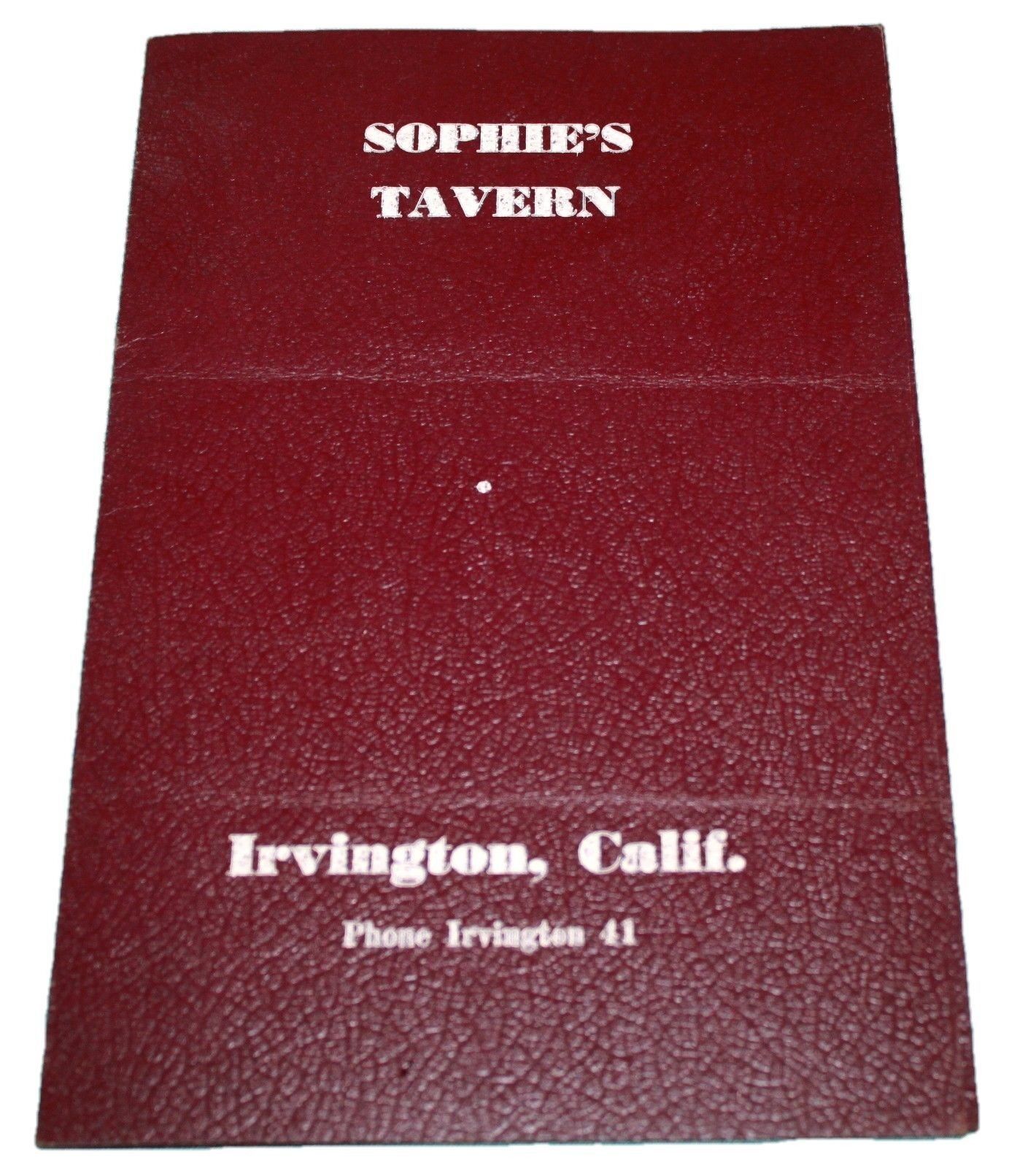 Vintage Menu California Sophie\'s Tavern 1950\'s German Restaurant Ephemera