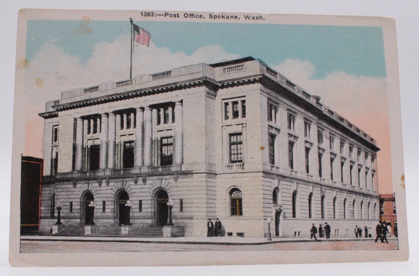 Vintage Postcard US Post Office Spokane WASHINGTON Posted