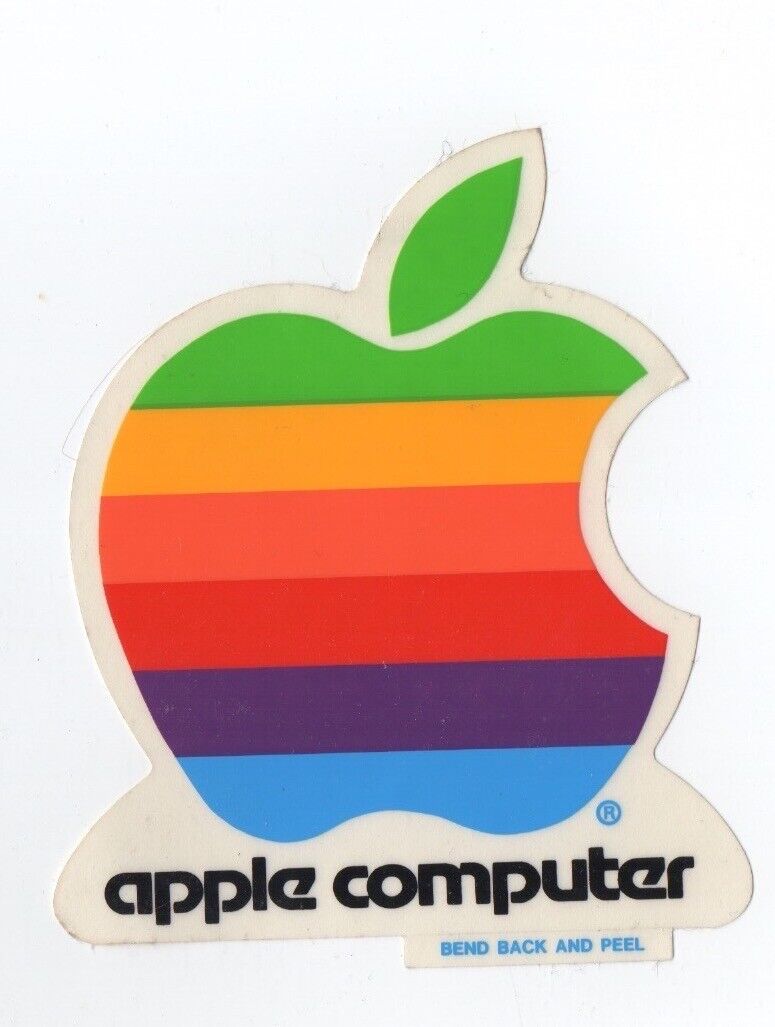 STICKER Apple Computer Genuine Original Logo Sticker Vintage About 4 Inches