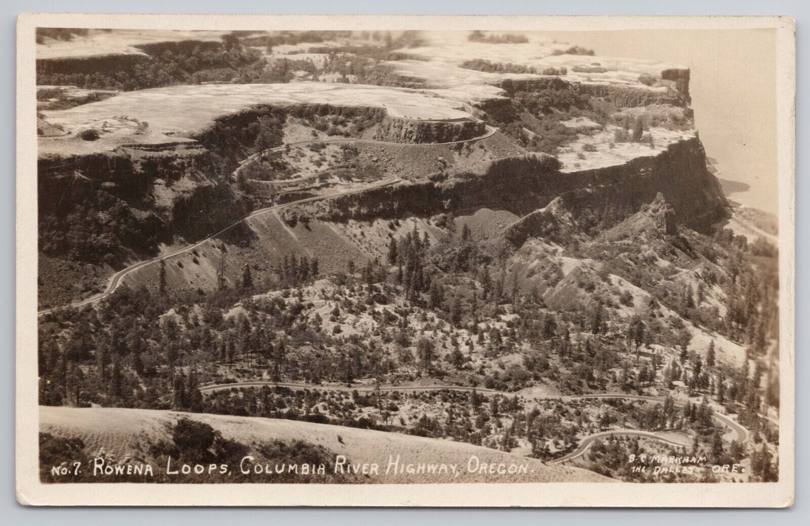 RPPC Rowena Loops Columbia River Highway Oregon OR 1930s Real Photo Postcard
