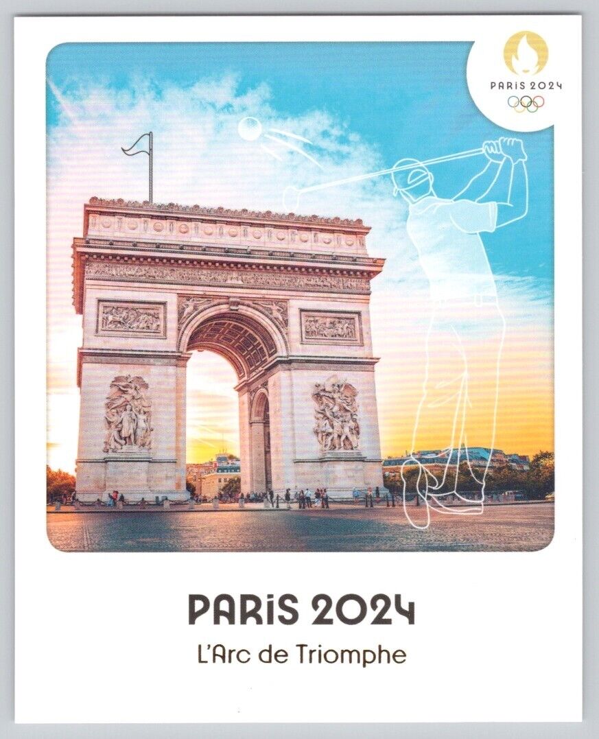 Golf POSTCARD Paris France 2024 Official Olympic and Paralympic Games