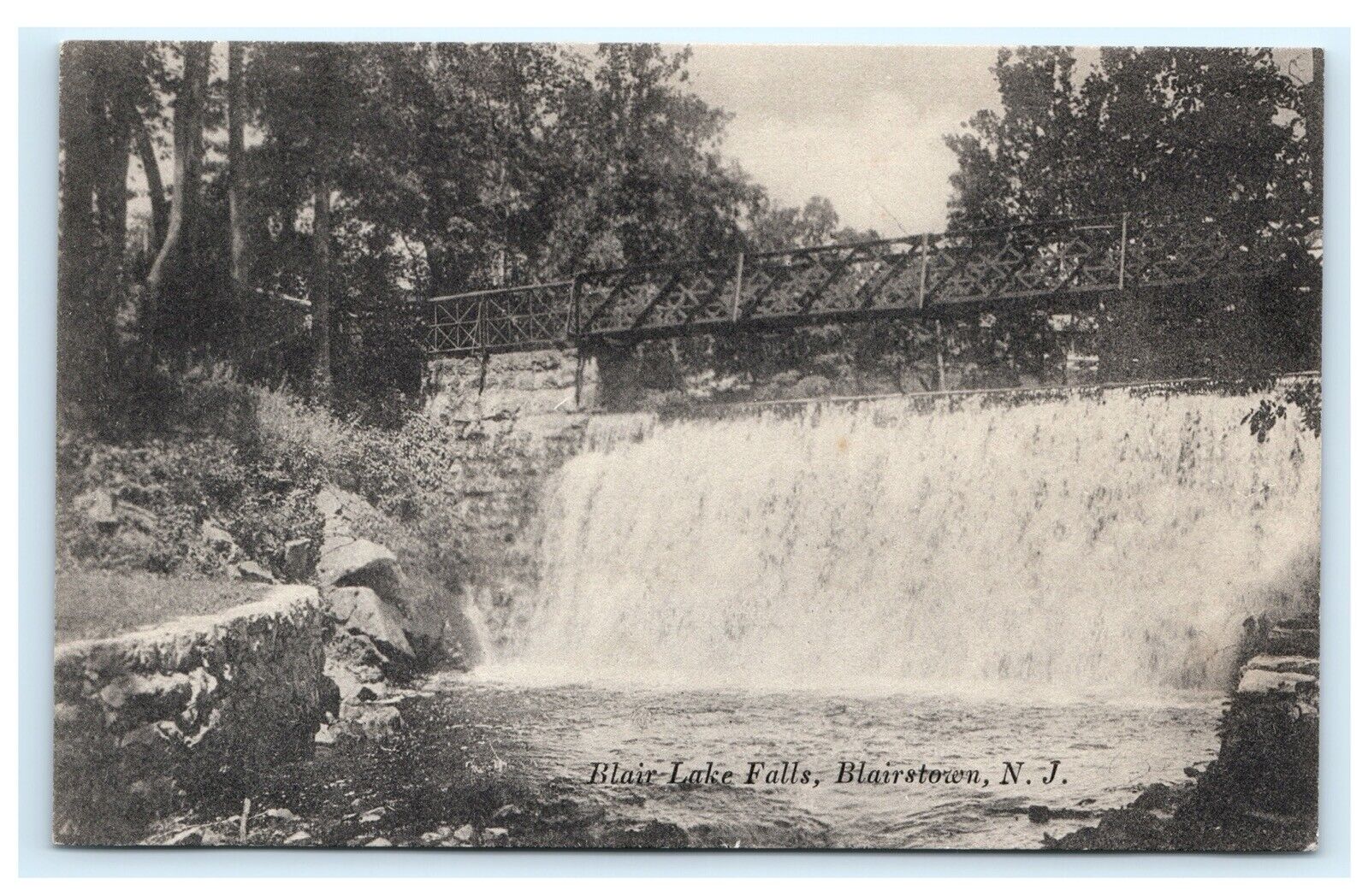 Blair Lake Falls Blairstown NJ New Jersey Postcard E15