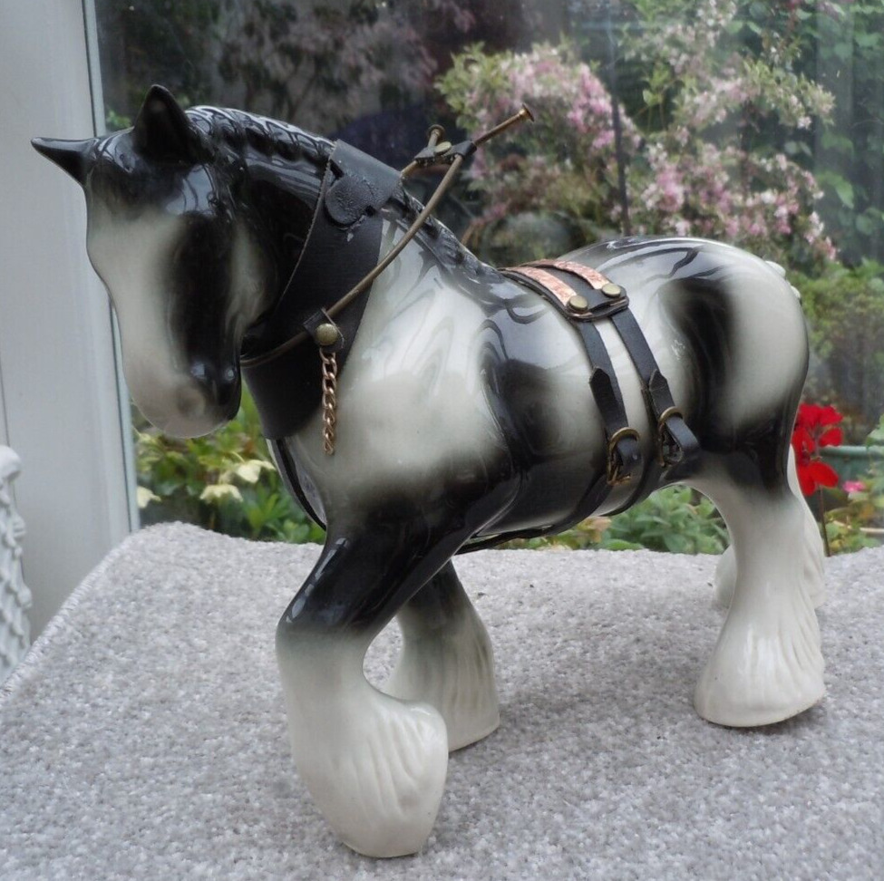 Vintage Coopercraft Grey Shire Horse Figure Ornament with Some Tack