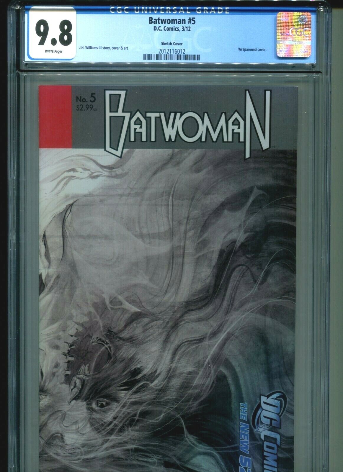 Batwoman #5 CGC 9.8 (2012) Wraparound Sketch Cover Highest Grade