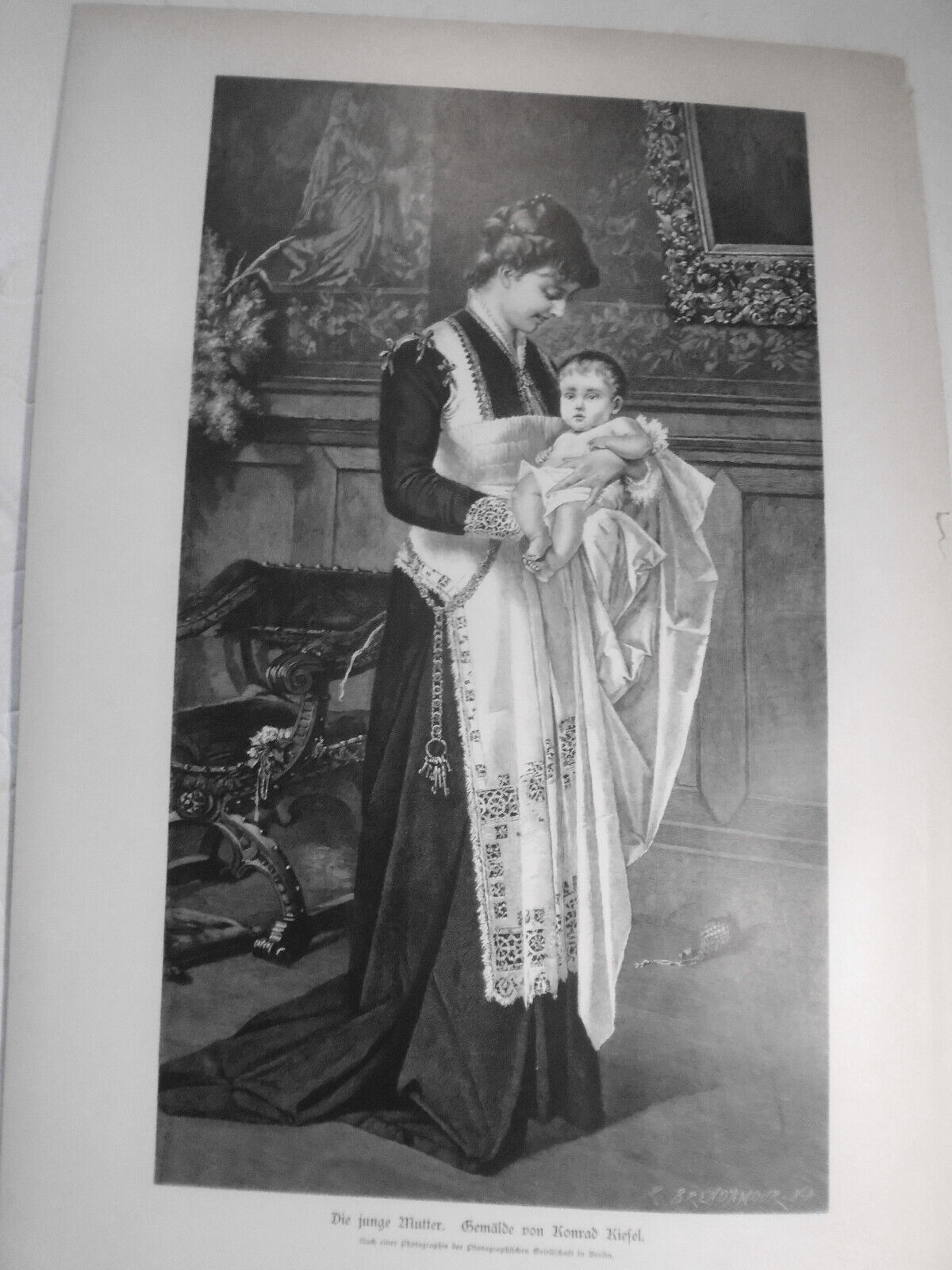 Die junge Mutter, von Konrad Kiesel  --  1882