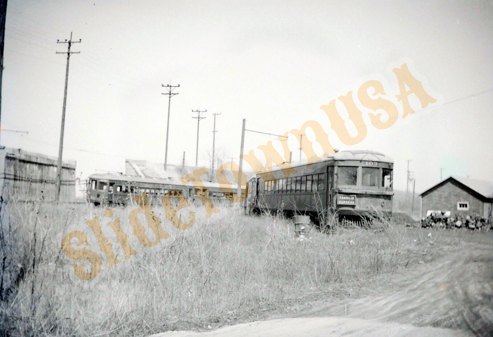 Vtg Railroad Trolley / Streetcar Negative Cincinnati Hamilton & Dayton N0674