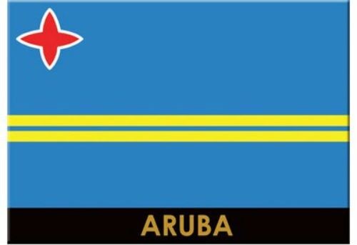ARUBA FLAG CARIBBEAN FRIDGE COLLECTOR\'S SOUVENIR MAGNET 2.5\