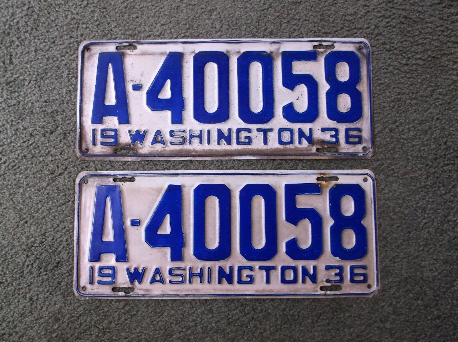 ✈✈✈🗽🗽🗽   WASHINGTON  1936    License Plates