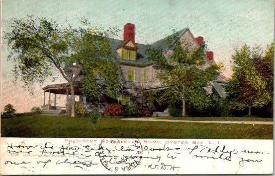 Oyster Bay Long Island new York Postcard President Roosevelt\'s Home