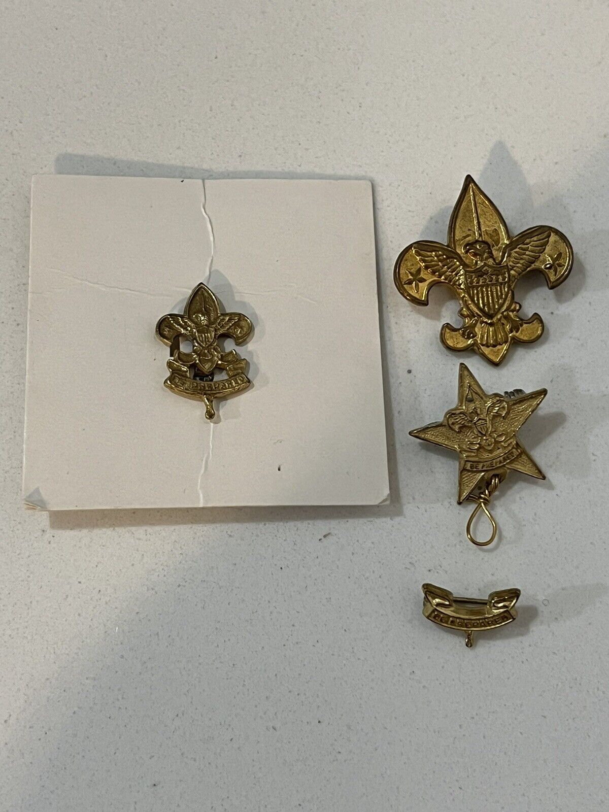 4 Vintage Boy Scout Pin Lot / BSA Be Prepared Boy Scouts of America