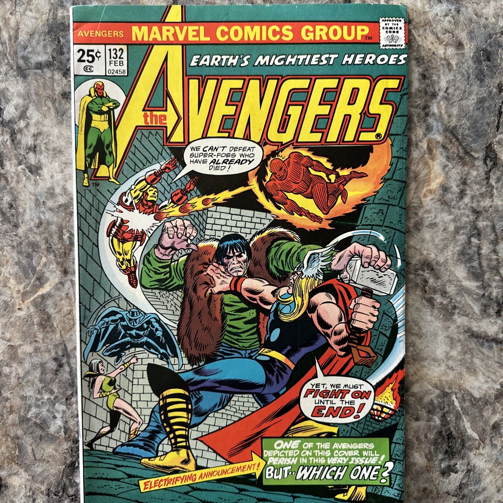 The Avengers #132 February 1974 - VG Ironman dies