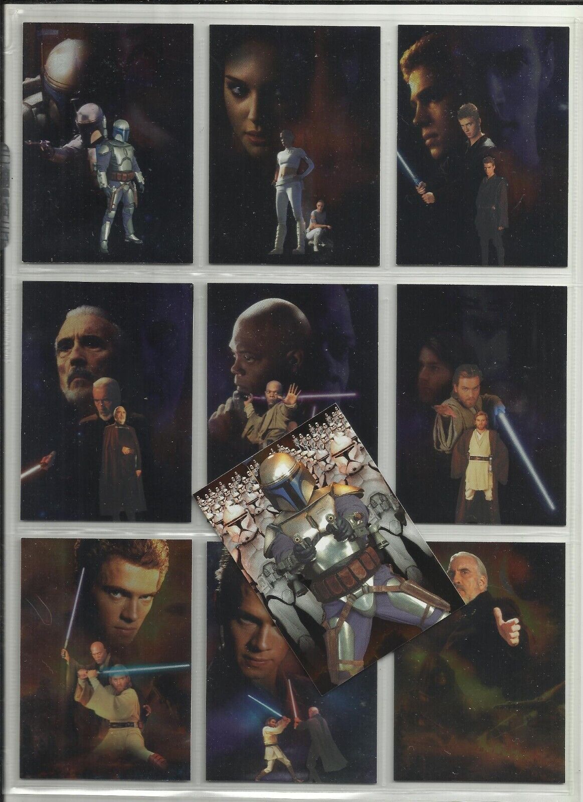 2002 Star Wars: Attack of the Clones (Topps) SILVER FOIL Set of 10 Cards (1-10)