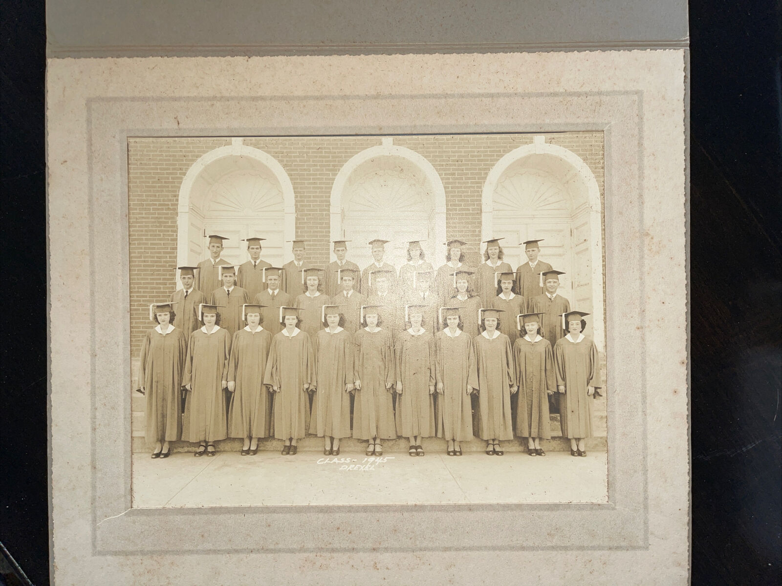 Antique Class Of 1945 Drexel High School NC Class Photo 7.5”X9.5”