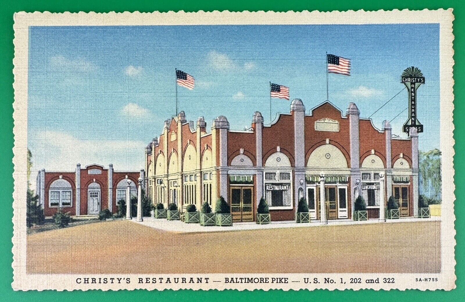 Christy’s Restaurant Baltimore Pike Glen Mills Pennsylvania Vintage Postcard 