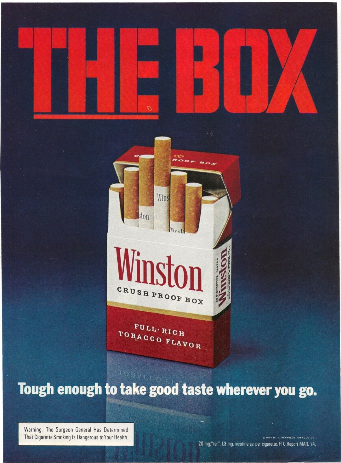 Vintage Print Ad Winston Cigarettes - The Box - Playboy Dec 1974 11\