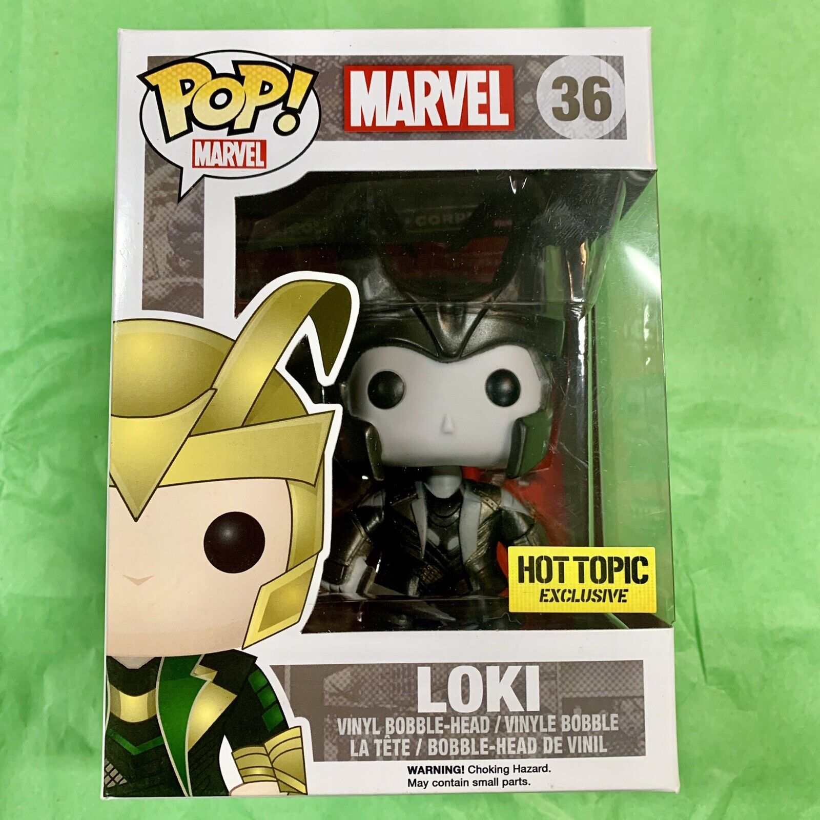 Marvel Loki Funko Pop #36 Black And White Hot Topic Exclusive Vaulted