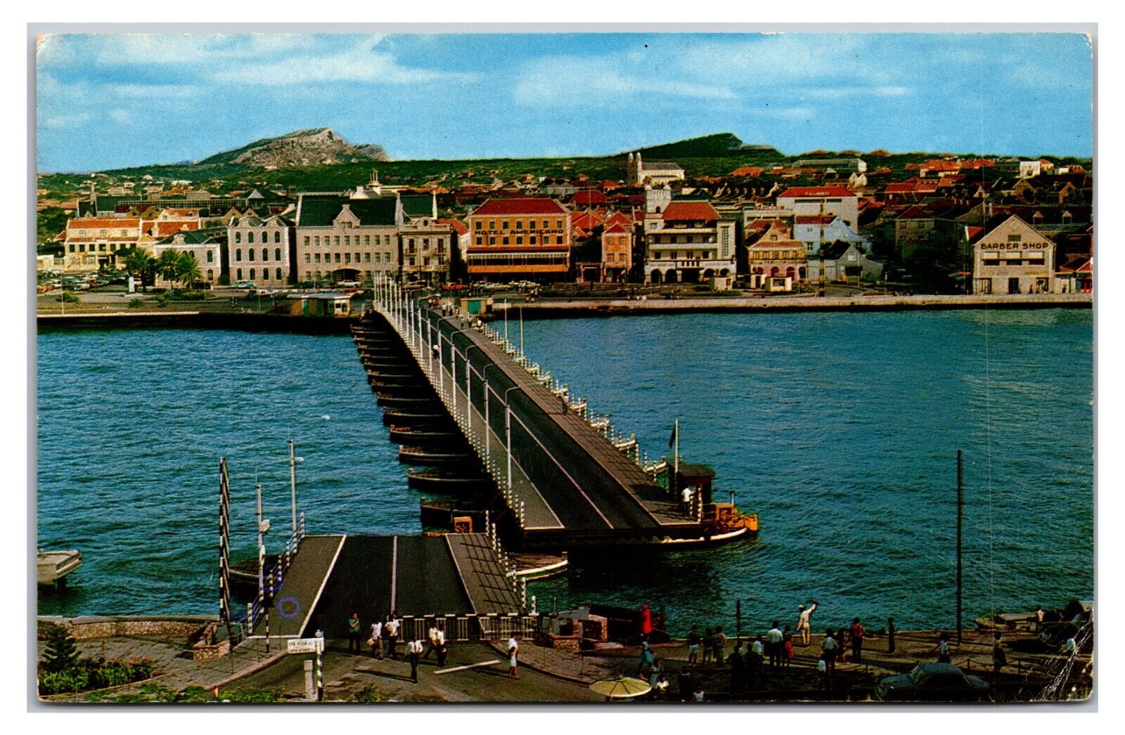 Vintage 1960s - Willemstad\'s Pontoon Bridge - Netherlands Postcard (Posted 1967)