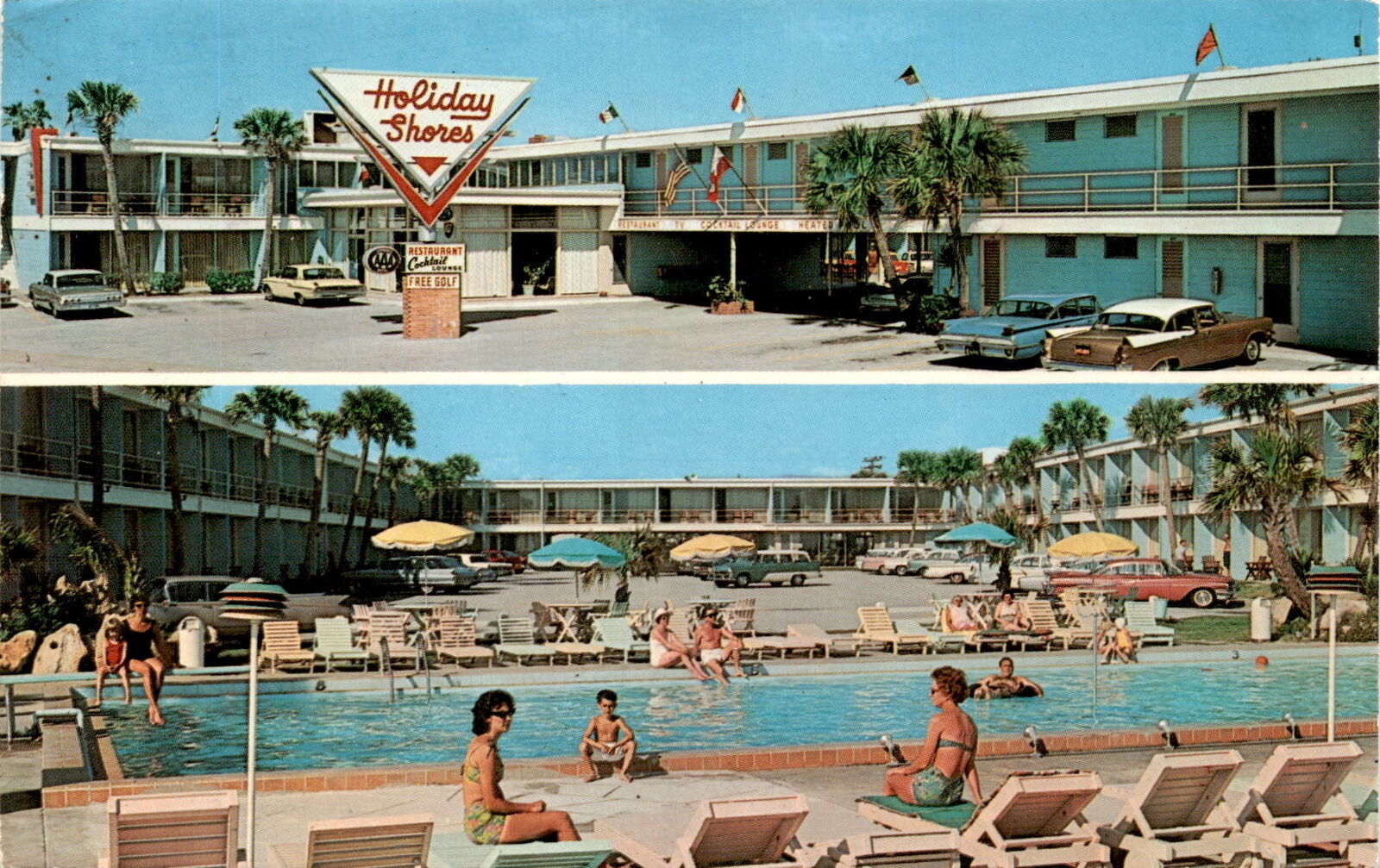 Daytona Beach: Holiday Shores Motel Postcard, 1968 postcard
