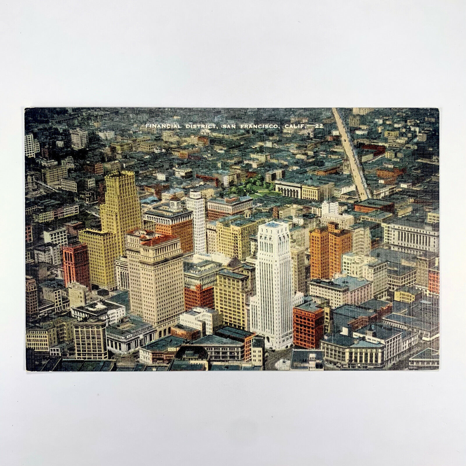 Postcard California San Francisco CA Downtown Financial 1940s Unposted Linen