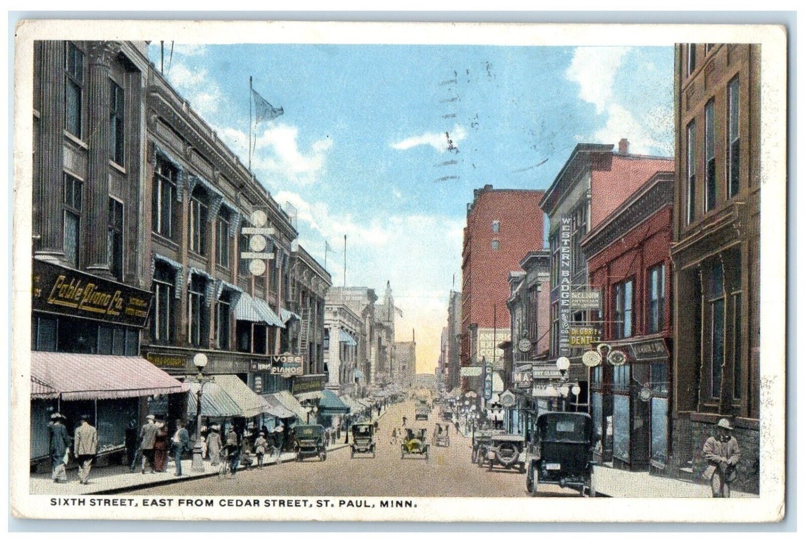 1915 Sixth Street East Cedar Street St. Paul Minnesota Vintage Antique Postcard