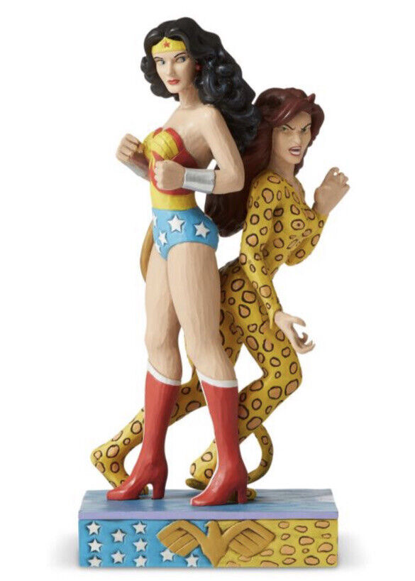 Jim Shore DC Comics Wonder Woman and Cheetah Figurine #6005983 New ENESCO