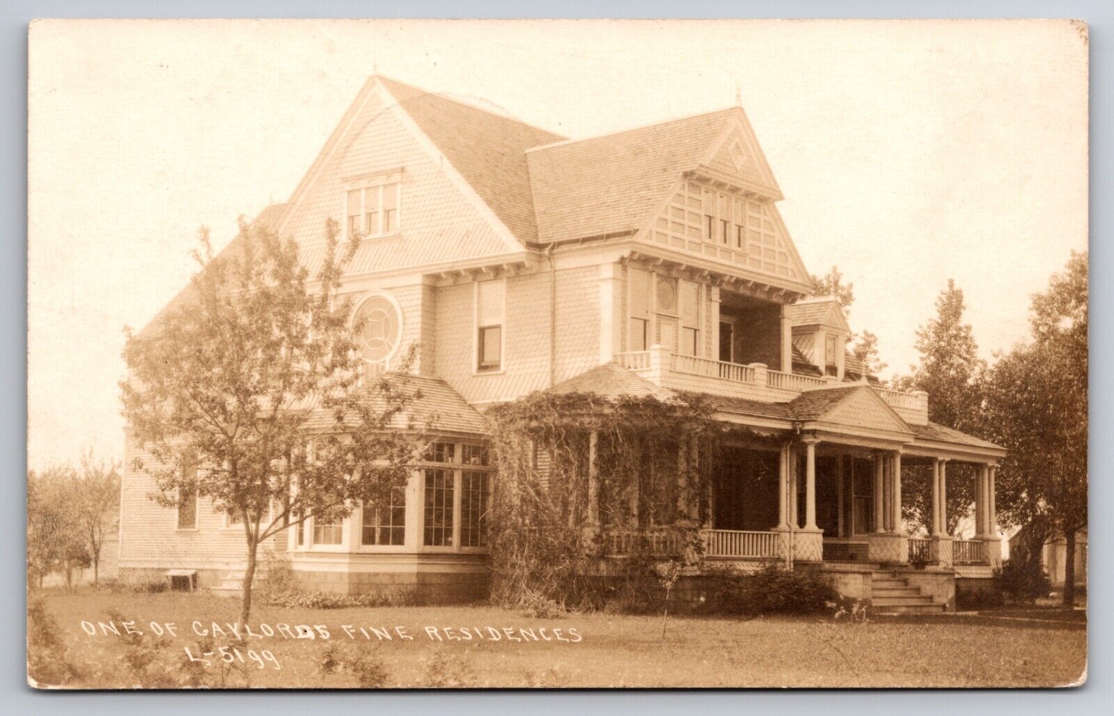 One of Gaylord\'s Fine Residences Gaylord Michigan 1916 Real Photo RPPC