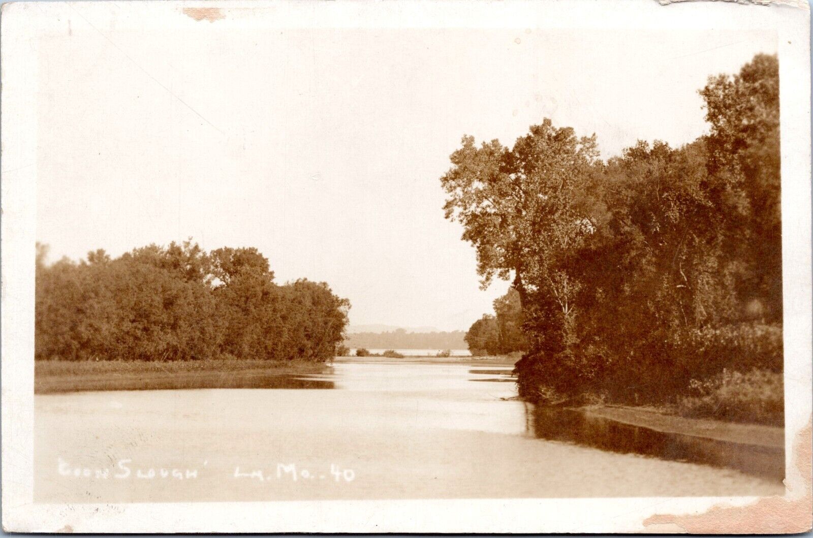 RPPC Coon Slough, Louisiana, Missouri - Photo Postcard c1900-1910