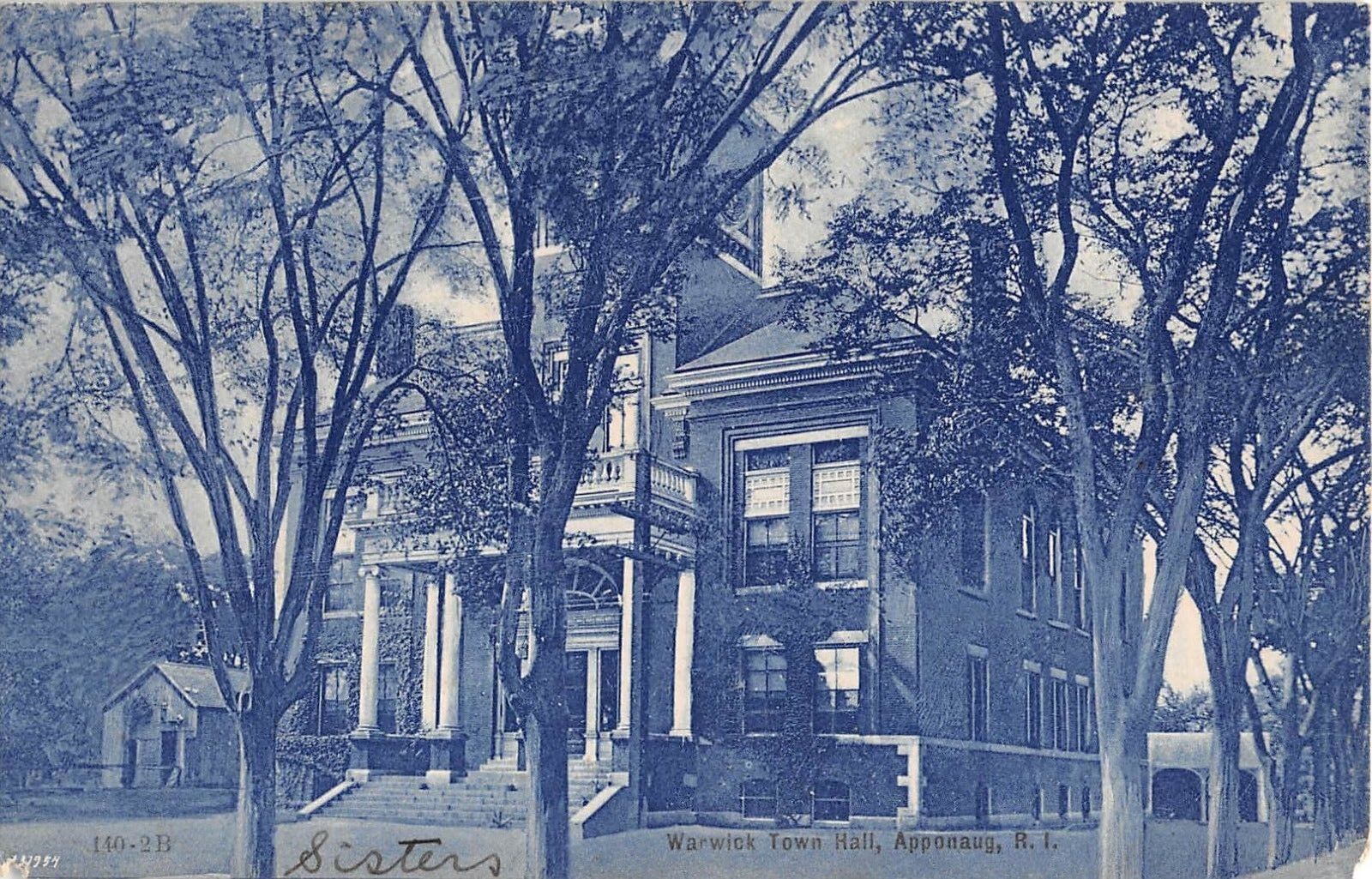 1911 Warwick Town Hall Apponaug RI post card