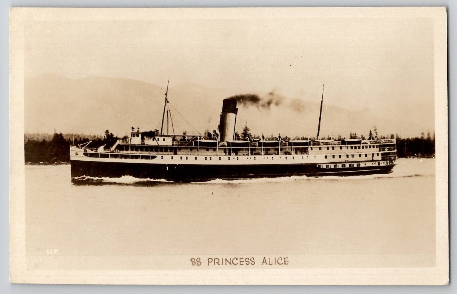 SS Princess Alice Pocket Liner Canada Steamboat Steamer RPPC Photo Postcard 1930