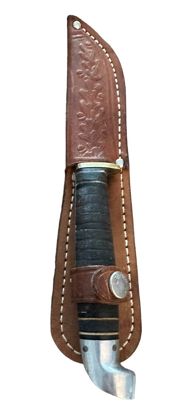 Vintage 1950-60 Western Boulder, Colorado USA Hunting Knife & Leather Case