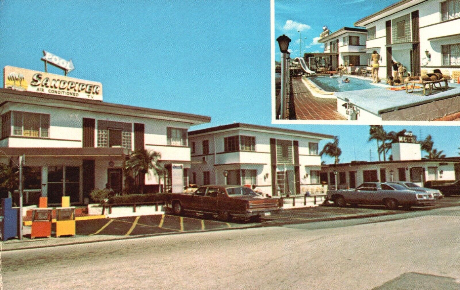 Postcard FL Clearwater Beach Sandpiper Motel & Apartments Vintage PC H2773
