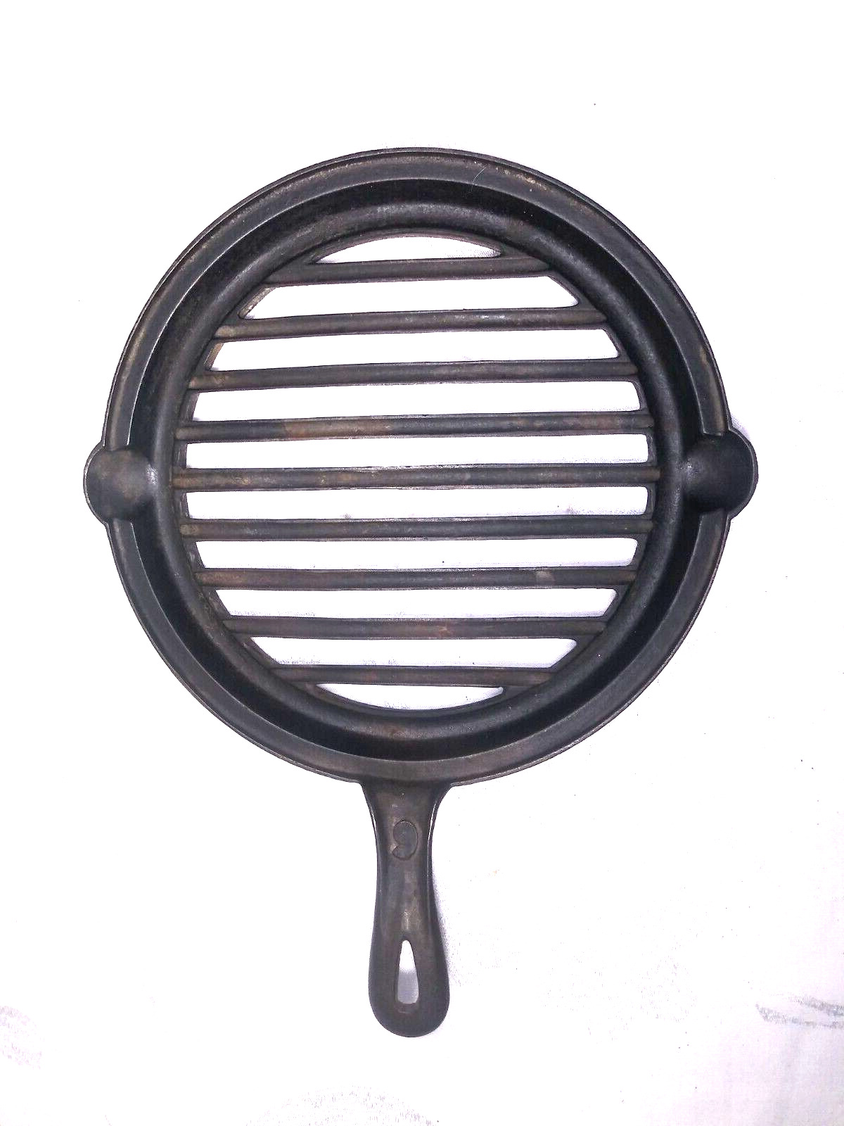 Early Antique Round Primitive Cast Iron Handled Broiler Grill Grate
