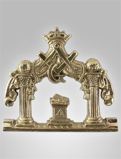 AWESOME ANTIQUE BRASS MASONIC PLAQUE