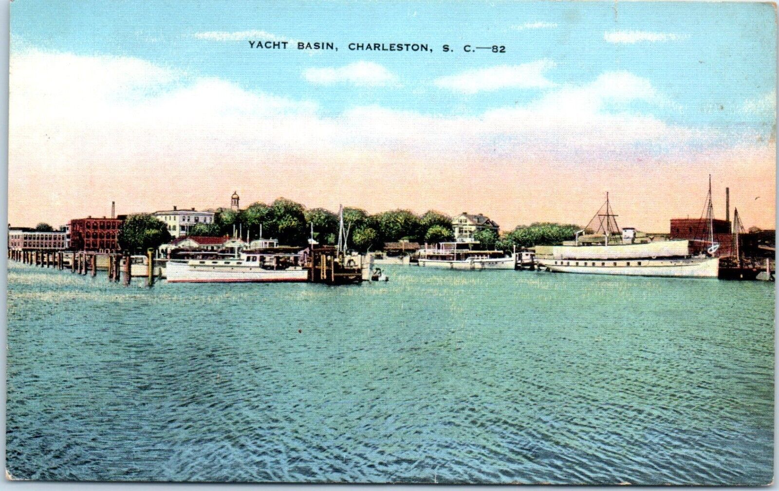 Yacht Basin, Charleston, South Carolina Postcard