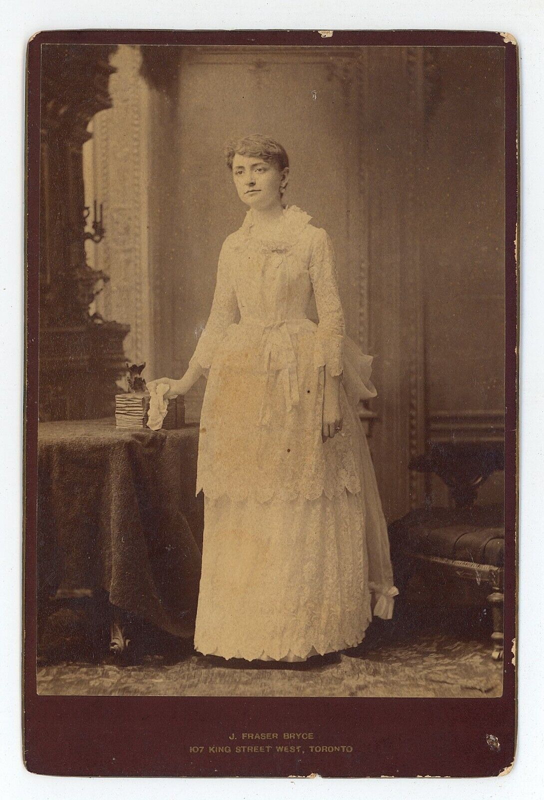 Antique c1880s Cabinet Card Stunning Portrait Of Gorgeous Woman Toronto, Canada