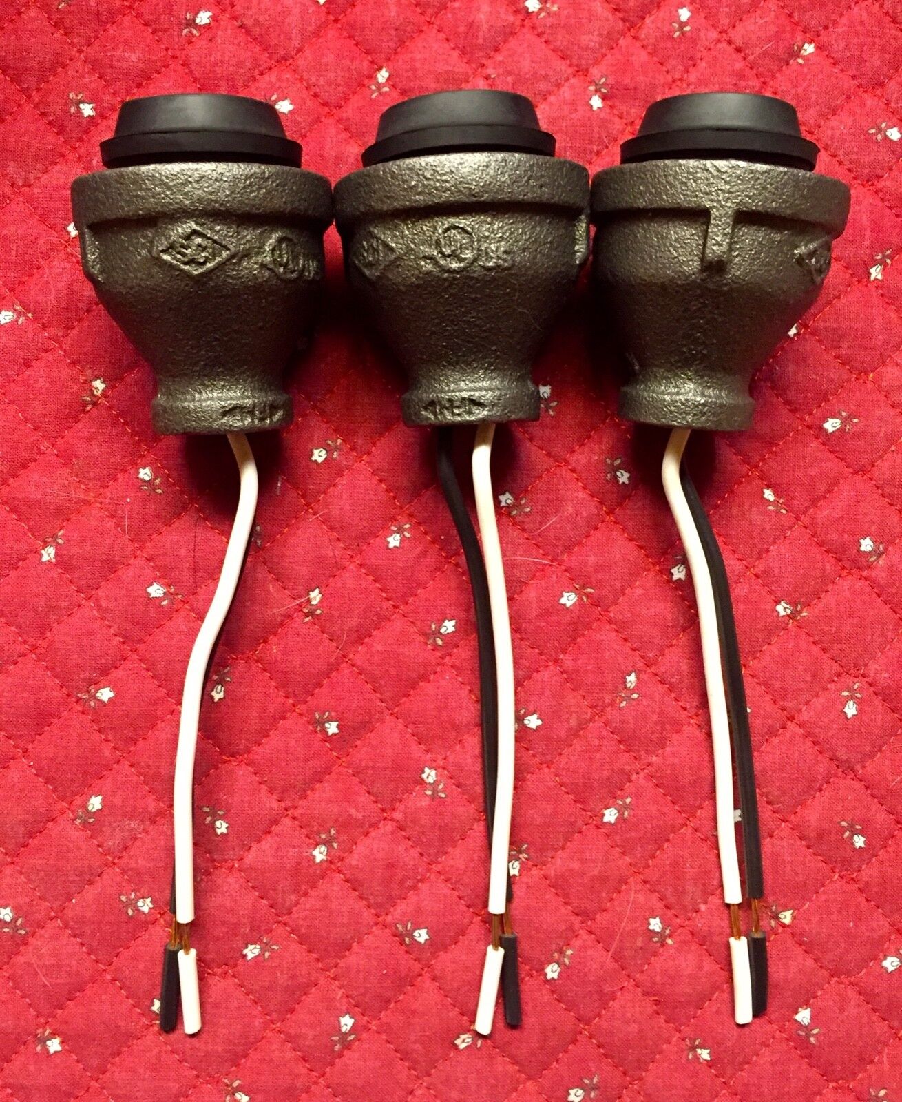 LOWEST PRICE 3 Steampunk/Industrial/Iron Pipe-Lamp/Light Sockets 1-1/4