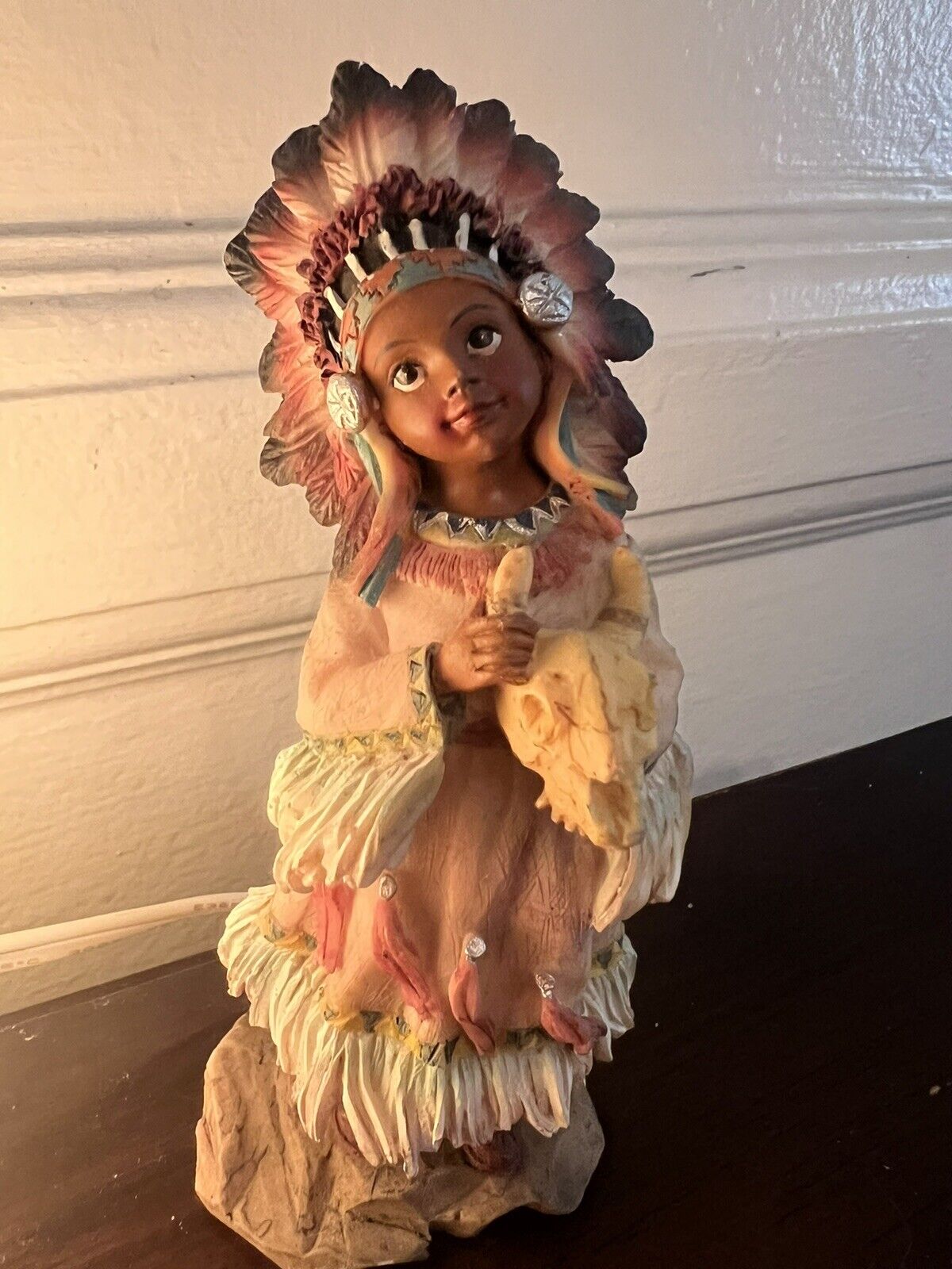 antique native american girl figurine