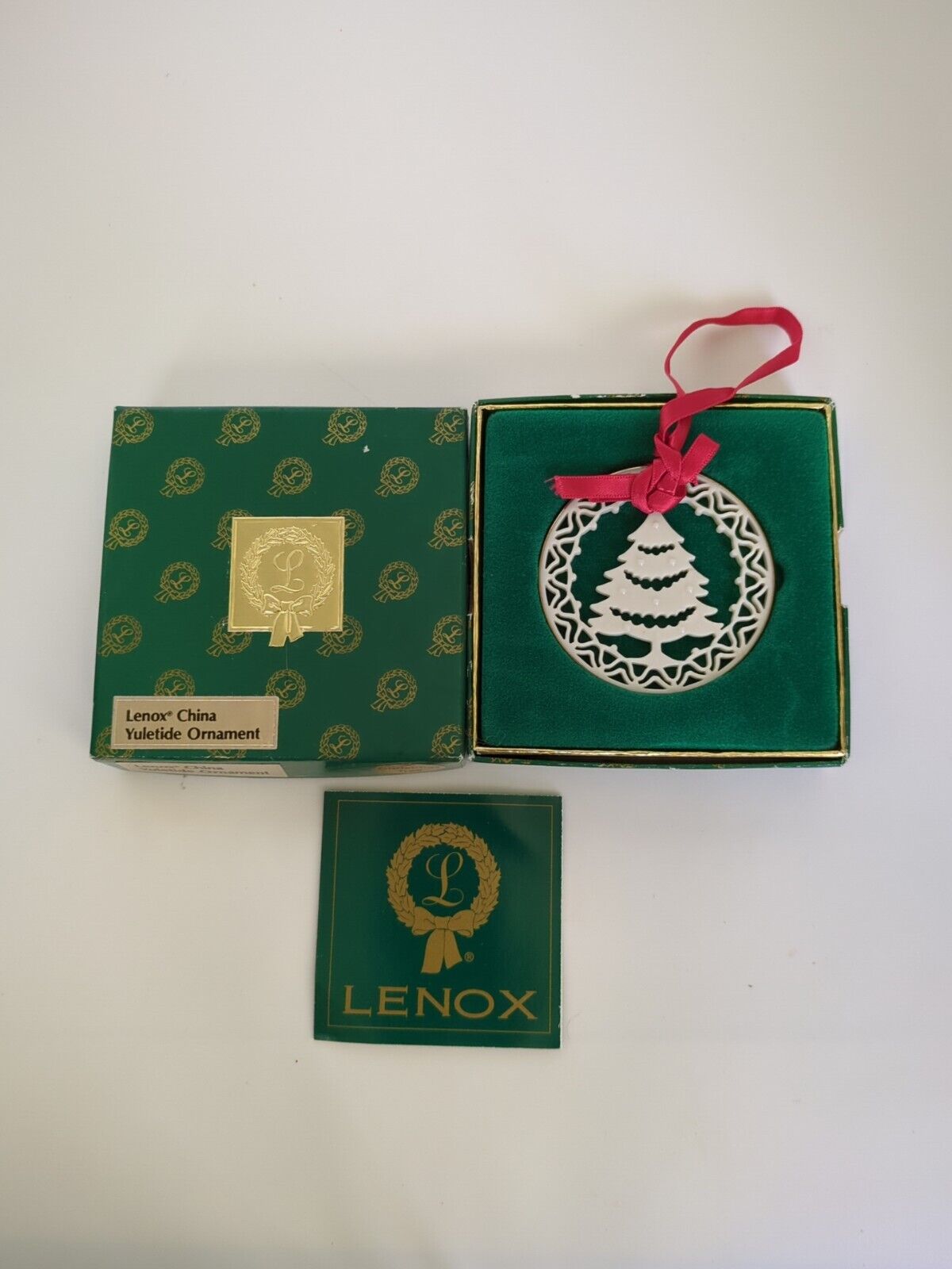 Vintage Lenox China Yuletide Ornament Christmas Tree in box