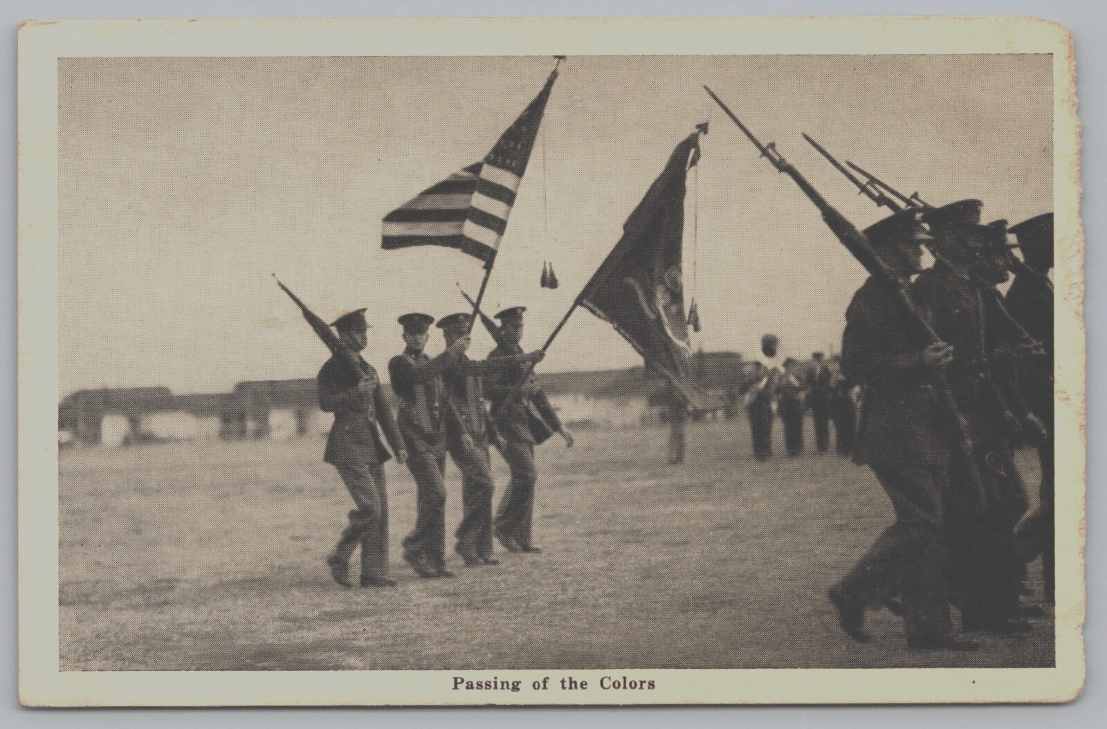 Passing of the Colors Army Infantry Camp Sutton NC 1942 WWII Used Postcard F18