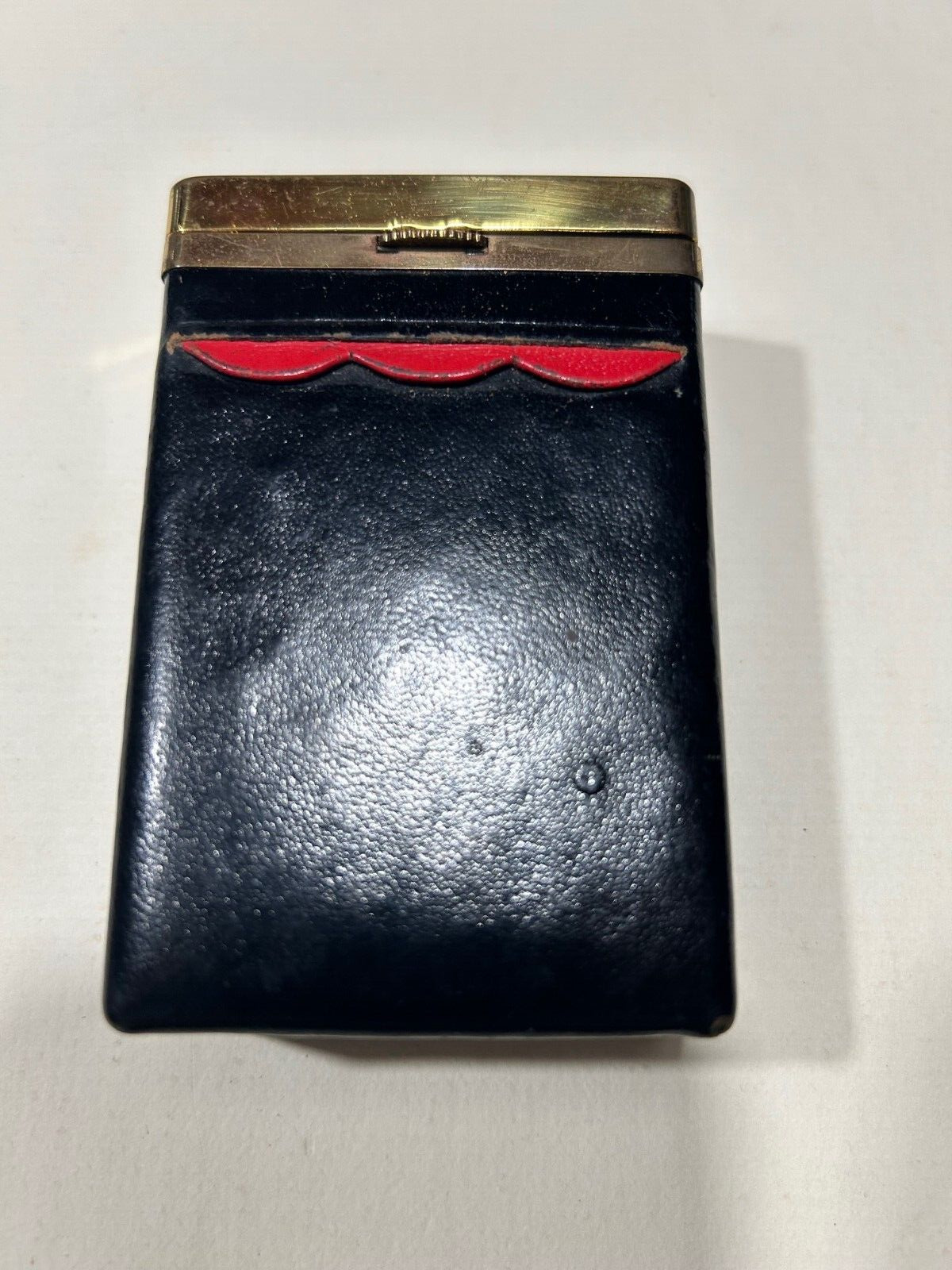 1960s Rare Vintage Lady Buxton Black Hard Flip Top Cigarette Case 3 3/4\