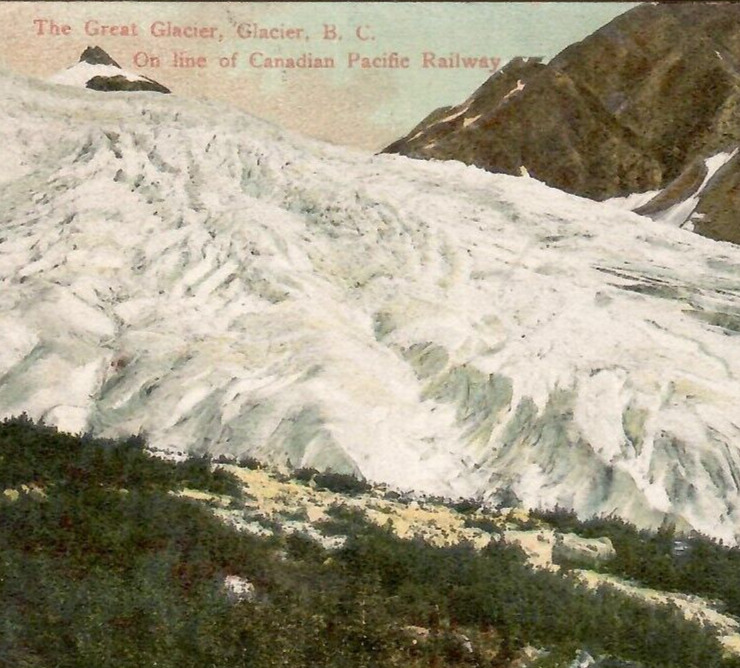 Vintage Postcard The Great Glacier B. C. On line of Canadian Pacific Railway