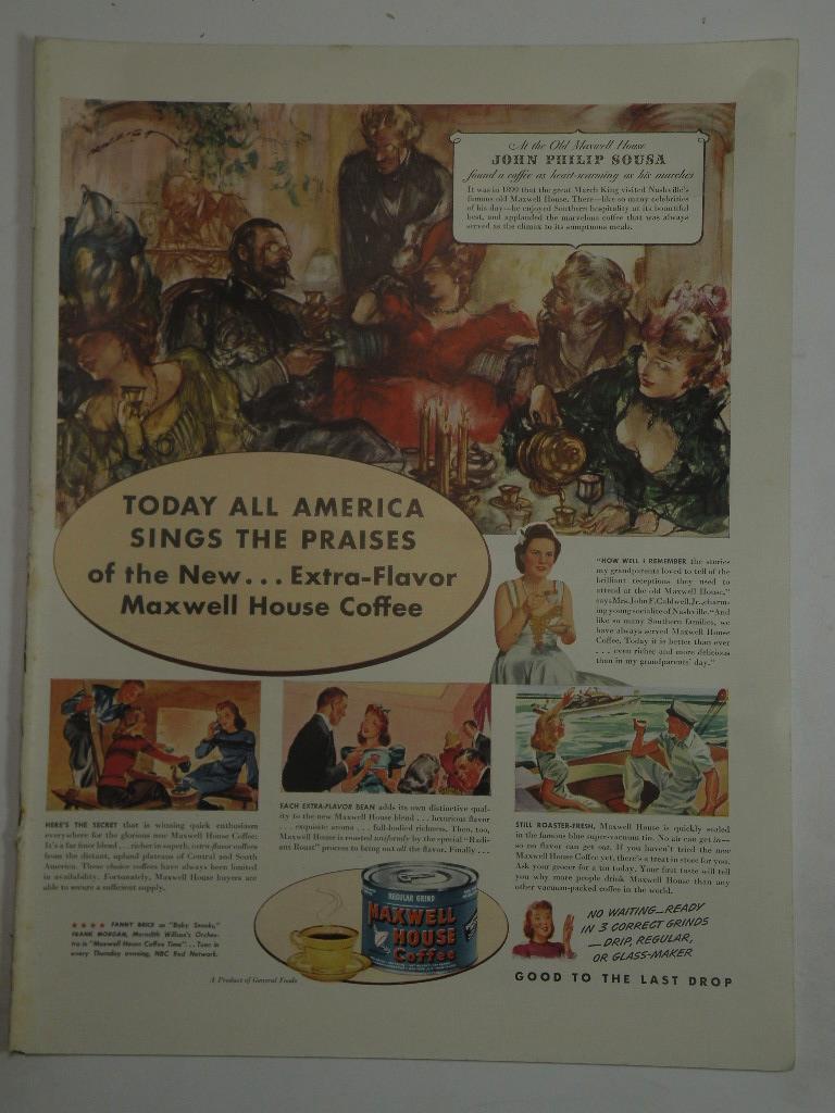 Magazine Ad* - 1942 - Maxwell House Coffee - World War II